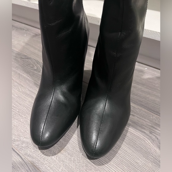 Zara genuine leather black wedge boots - Picture 7 of 15